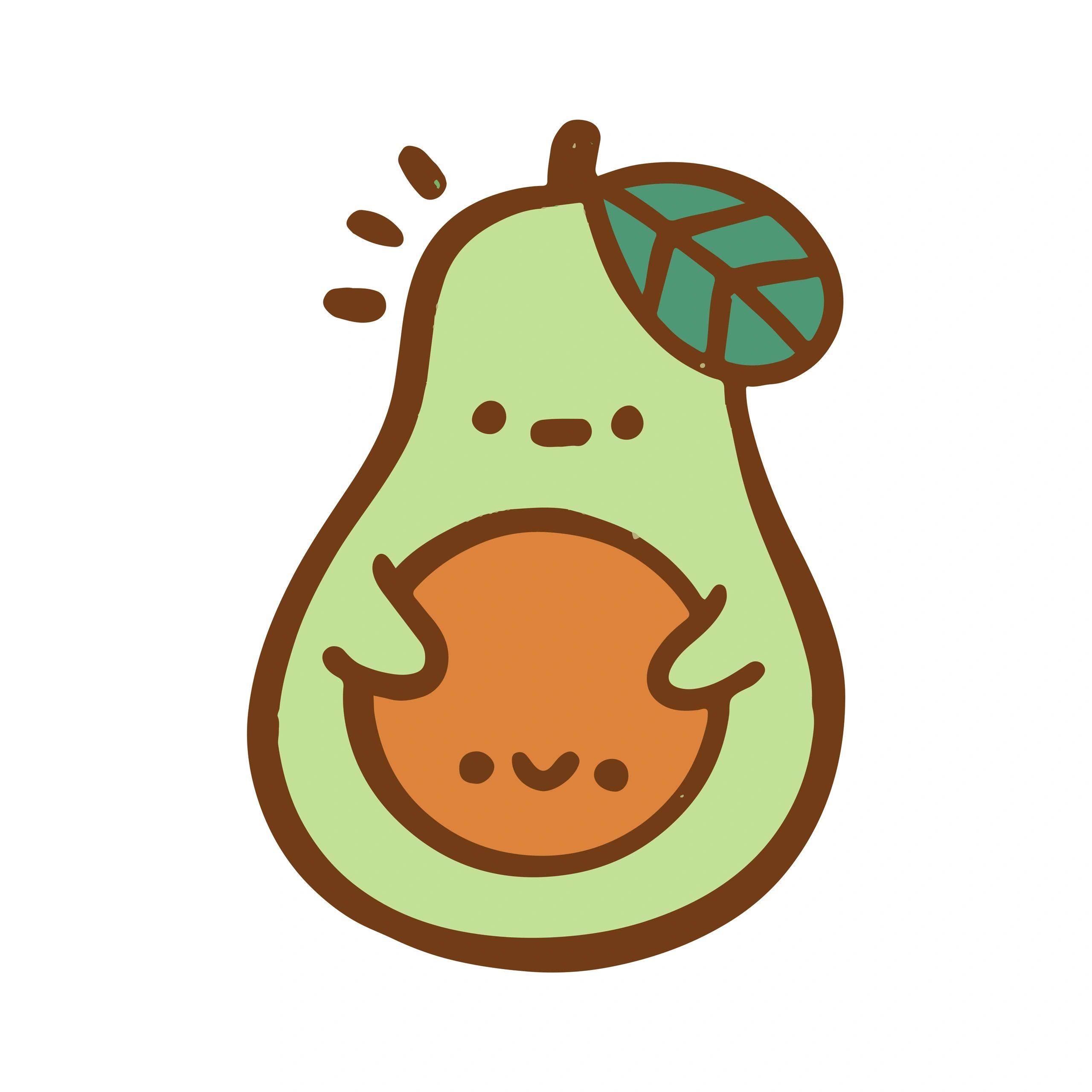 Cartoon avocado mascot icon