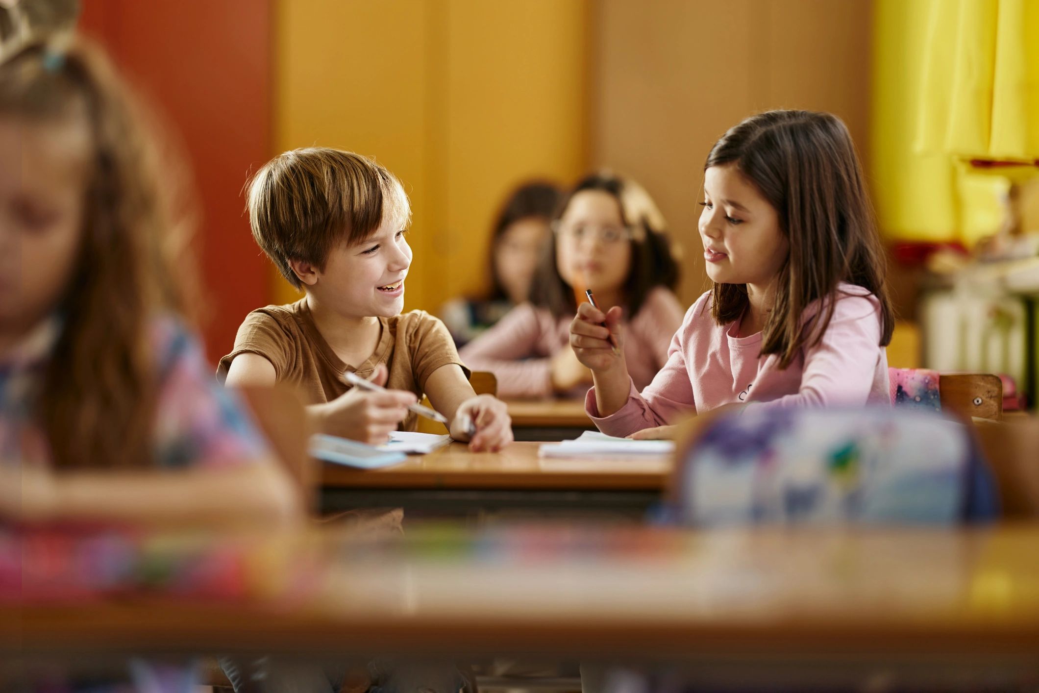 Students learning together in a classroom