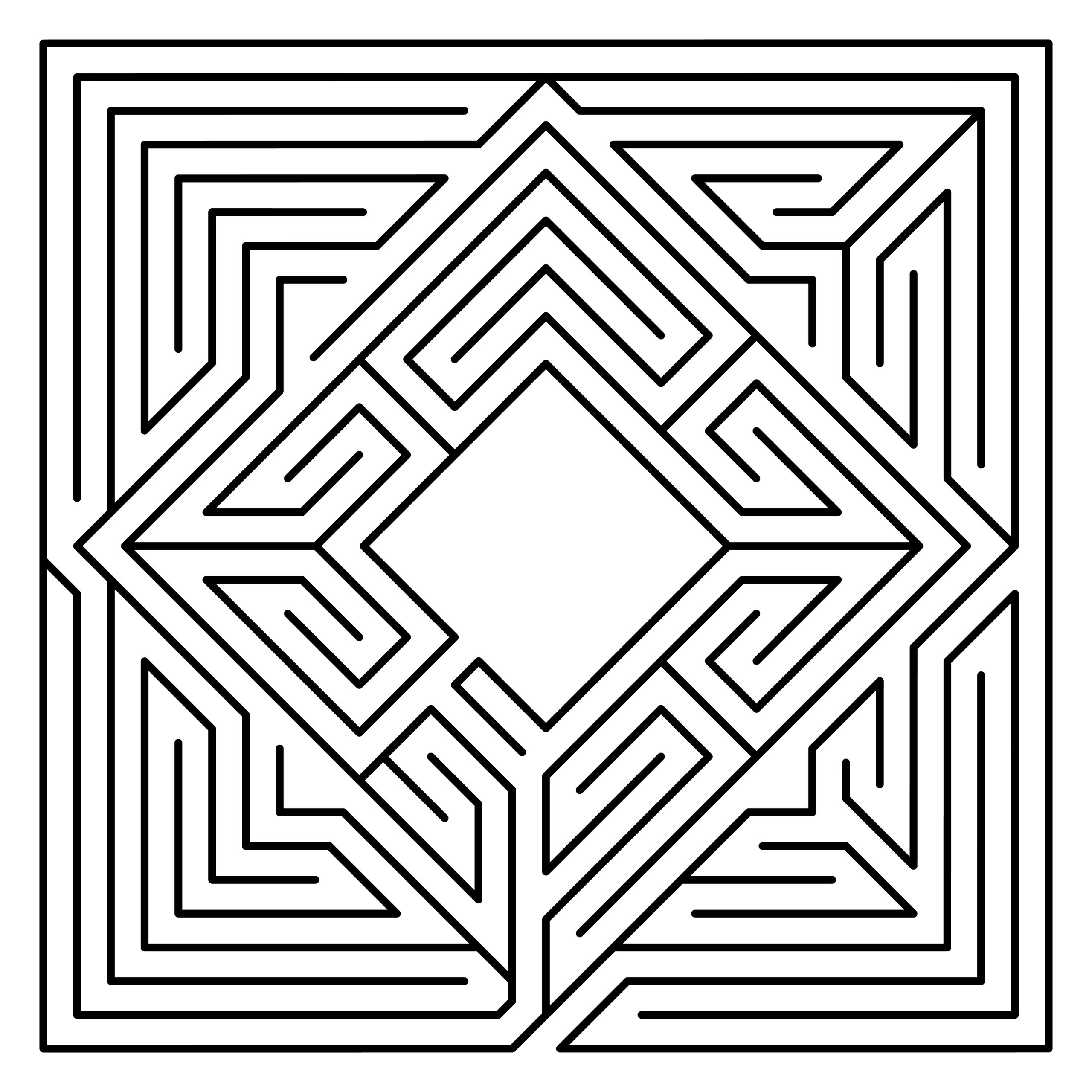 Easy Diamond Maze Printable — High-Contrast Paths